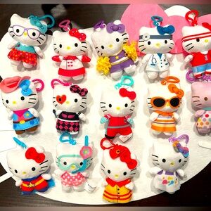 14 Hello Kitty plush keychains NWOT